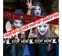 Minicoco Halloween Caution Tape Do Not Enter Tape Halloween Warning Tape Signs Zombie Caution Tape Halloween Fright Tape for Halloween Decorations 3PCS