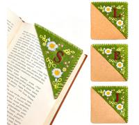 Minicoco Hand Embroidered Corner Bookmark,4 Letters Felt Triangle Bookmarks | 4Pc Bookmarks,Personalised Seasons Felt Triangle Bookmarks Gifts for Book Lovers Men Women,Teacher's Day gifts,Birthday gifts