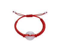 Minicoco Handmade Bracelet Handcrafted Red String Bracelet Adjustable Charm Red Bracelet With Smooth White Beads Woven Rope Bracelets for Good Luck Peace Women Men Teens Friendship Present