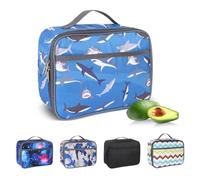Minicoco Insulated Lunch Bag for Men Kids,Portable Leakproof Food Drink Cooler Bag for Boys Girls Pack Lunch Box for Work School Picnic Camping Travel (Shark)