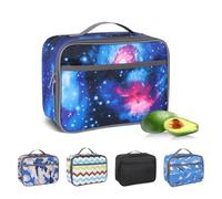 Minicoco Insulated Lunch Bag for Men Kids,Portable Leakproof Food Drink Cooler Bag for Boys Girls Pack Lunch Box for Work School Picnic Camping Travel (Starry Sky)