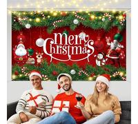 Minicoco Large Christmas Backdrop Banner,Xmas Background Decoration Christmas Banner Photo Booth Sign Wall Background Fabric Christmas Decoration Supplies for Christmas Indoor Outdoor Decoration