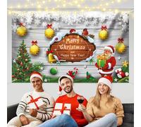 Minicoco Large Christmas Backdrop Banner,Xmas Background Decoration Christmas Banner Photo Booth Sign Wall Background Fabric Christmas Decoration Supplies for Christmas Indoor Outdoor Decoration