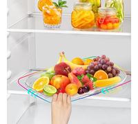 Minicoco Lazy Susan Turntable Organiser 360° Rotating Fridge Organizer Lazy Turntable for Kitchen Dining Table Turntable Rectangle Organizer 13.7"×10.2"