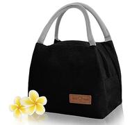 Minicoco Lunch Bag,Insulated Lunch Bags for Women Lunch Cool Bag Leak-Proof Portable Thermal Lunch Bags for Men Girls Children Lunch Organizer for Work, School, Picnic, Black