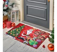 Minicoco Merry Christmas Decorations, Red & Santa Claus 50x80CM RugBJಾರು Bath Mat & Door Mats