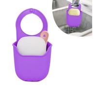 Minicoco Minimalist Purple Silicone Sink Sponge Holder for Kitchen and Bathroom Sink Organizer