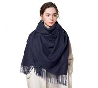 Minicoco Mnicoco Women's Pashmina Shawls and Wraps Winter Scarves Wraps for Evening Dress Long Scarf Wedding Bride Bridesmaid Shawl GiftsLadies (Navy Blue)