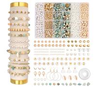 Minicoco Natural Stone Beads DIY Kit 1679-Piece Bead Threading Set for Necklaces, Earrings & Couples Chains, Creative Gift for Adults, Couples