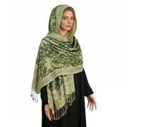 Minicoco Paisley Print Indian Pashmina for Women,Soft Silky Jacquard Shawl & Wrap Scarf for Elegant Evening, Wedding, Travel Shawl