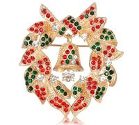 Minicoco Rhinestone Christmas Brooch, Christmas Brooch Pin for Xmas Present, Christmas Party Decoration Christmas Pin for Scarf Daily Wear (4 x 5 CM)