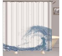Minicoco Shower Curtain Mould Proof Mildew Resistant Bathroom Curtains 100% Polyester Waterproof Shower Curtains with 12 Hooks (White)