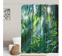 Minicoco Shower Curtain Waterproof and Mould Mildew Resistant with 6 Hooks,100% Polyester Door Curtain Window Curtain Suit for Bathroom, School Dormitory, Fitting Room, Sundry Room,180 x 180 cm