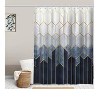 Minicoco Shower Curtain Waterproof and Mould Mildew Resistant with 6 Hooks,100% Polyester Door Curtain Window Curtain Suit for Bathroom, School Dormitory, Fitting Room, Sundry Room,180 x 180 cm