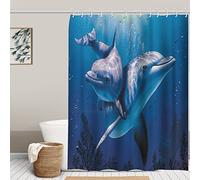 Minicoco Shower Curtain Waterproof and Mould Mildew Resistant with 6 Hooks,100% Polyester Door Curtain Window Curtain Suit for Bathroom, School Dormitory, Fitting Room, Sundry Room 180 x 180 cm
