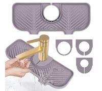 Minicoco Silicone Splash Guard Silicone Faucet Handle Drip Catcher Tray Kitchen Silicone Sink Mat Silicone Sponges Holder Washing Up Liquid Tray Drying Mat for Kitchen Bathroom Counter Protect