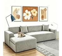 Minicoco Sofa Covers 3 Seater Non Slip Sofa Slipcovers Washable Couch Sofa Cushion Covers Protector for Dogs Furniture Protector (85×165cm，Light Gray)