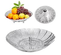 Minicoco Steamer Basket Stainless Steel Steamer Foldable Microwave Vegetable Steamer Dumpling Steamer Instant Pot Accessories Steamer Rack Steamer Basket (for Steamer)