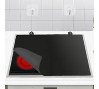 Minicoco Stove Cover Foldable Hob Covers to Protect Cooker Top from Scratches Dirt Anti Slip, Waterproof, with Hooks Gives Extra Work and Storage Space Silicone Mat - Black 61.5x53 cm