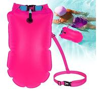 Minicoco Swim Buoy Waterproof Swimming Floats PVC Tow Float Dry Bagor Adults and kids Inflatable Watertight Dry Bagfor Open Water Water Sports Triathletes Kayakers Snorkelers (Rose)