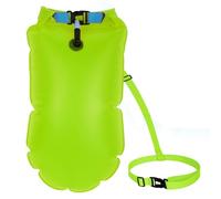Minicoco Swim Buoy Waterproof Swimming Floats PVC Tow Float Dry Bagor Adults and Kids Inflatable Watertight Dry Bagfor Open Water Water Sports Triathletes Kayakers Snorkelers (Green)