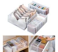 Minicoco Underwear Drawer Organisers, 3 Pack Foldable Wardrobe Draw Organizer, Bras and Socks Closet Dividers, Clothes Drawer Organisers for Baby Socks, Bras, Underwear, Scarf, Panties,Ties, Belts