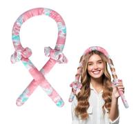 MINICOO Satin Heatless Curling Set 3PCS,No Heat Hair Curlers Headband with Sponge Rods for Overnight Curls, Voluminous Waves for Short & Long Hair (Pink)
