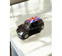 MiniCooper Metal Model Car with Union Jack Top, London Mini car Pull Back & Go Action, 5 Colours (black)