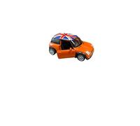 MiniCooper Metal Model Car with Union Jack Top, London Mini car Pull Back & Go Action 5 Colours (orange)