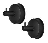 minicreat Suction Cup Hooks 2 Packs Towel Hooks Matte Black Bathroom Shower Holders for Bathroom Bedroom Kitchen Hotel Pool