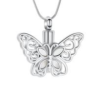 Minicremation Beautiful Butterfly Cremation Jewelry for Ashes Keepsake Pendant Necklace for Women Memorial Urn Jewelry Ash Holder