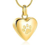 Minicremation Cremation Heart Urn Necklace Ashes Jewelry for Women Men Keepsake Pendant Memorial Locket Ash Holder (Gold-B)