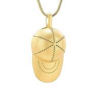Minicremation Cremation Jewelry for Ashes Baseball Cap Urn Necklace for Ashes of Loved Ones Keepsake Pendant Jewelry Memorial Gift for Women Men, Stainless Steel, No Gemstone (Gold)