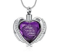 Minicremation Cremation Jewelry for Ashes Pendant - Crystal Heart Urn Necklace with Mini Keepsake Urn Memorial Ash Jewelry