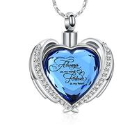 Minicremation Cremation Jewelry for Ashes Pendant - Crystal Heart Urn Necklace with Mini Keepsake Urn Memorial Ash Jewelry