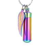 Minicremation Cremation Jewelry for Ashes Pendant Urn Necklace Cylinder with Glass Vial Keepsake Ashes Memorial Jewelry