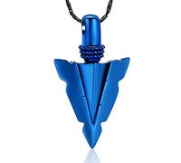 Minicremation Cremation Jewelry for Ashes Stainless Steel Urn Pendant Necklace for Mens Boys Cool Spearpoint Arrowhead Memorial Keepsake Ash Jewelry