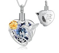 Minicremation Cremation Jewelry Hummingbird Urn Necklace for Ashes for Women Men Memorial Keepsake Birthstone Pendant for Human/Pet Ashes