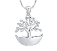 Minicremation Cremation Jewelry Tree of Life Urn Necklace for Ashes Stainless Steel Circle of Life Eternity Funeral Memorial Keepsake Urns Pendant Ash Holder