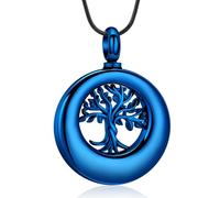 Minicremation Cremation Jewelry Tree of Life Urn Necklace for Ashes Stainless Steel Circle of Life Eternity Funeral Memorial Keepsake Urns Pendant Ash Holder