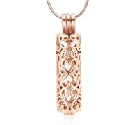Minicremation Cremation Jewelry Urn Necklace for Ashes Pendant with Hollow Glass Vial Cylinder Cremation Keepsake Jewelry Memorial Lockets Ashes Holder for Women Men Pet