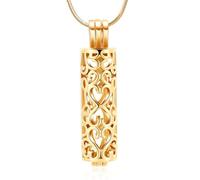 Minicremation Cremation Jewelry Urn Necklace for Ashes Pendant with Hollow Glass Vial Cylinder Cremation Keepsake Jewelry Memorial Lockets Ashes Holder for Women Men Pet