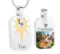 Minicremation Cremation Jewelry Urn Necklace for Ashes Star of David Square Tag Pendant Memorial Keepsake Urn Necklaces Human Pet Funeral Ashes Holder of Loved Ones