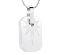 Minicremation Cremation Jewelry Urn Necklace for Ashes Star of David Square Tag Pendant Memorial Keepsake Urn Necklaces Human Pet Funeral Ashes Holder of Loved Ones