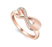 Minicremation Cremation Jewelry Urn Ring for Ashes Infinity Crystal Memorial Ring for Human Dog Cat Ashes Stainless Steel Keepsake Ring for Women, Stainless Steel steel, not (Rose Gold, 10)