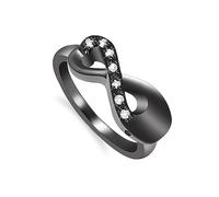 Minicremation Cremation Jewelry Urn Ring for Ashes Infinity Crystal Memorial Ring for Human Dog Cat Ashes Stainless Steel Keepsake Ring for Women, Stainless Steel steel, not (Black, 9)