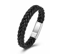 Minicremation Cremation Urn Bracelet for Ashes Urn Genuine Leather Bangles for Men Women Keepsake Memorial Cuff Bangle Braided Leather Wristband Bracele (Silver-22cm/8.66inch)
