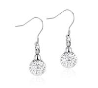 Minicremation Cremation Urn Earrings for Ashes Tiny Crystal Ball Stainless Steel Heart Drop Cremation Earring for Women Keepsake Memorial Urn Jewelry for Ashes of Loved Ones (D)