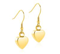 Minicremation Cremation Urn Earrings for Ashes Tiny Crystal Ball Stainless Steel Heart Drop Cremation Earring for Women Keepsake Memorial Urn Jewelry for Ashes of Loved Ones (B)