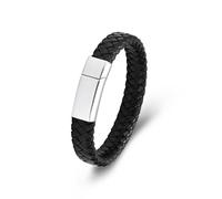 Minicremation Cross Cremation Jewelry Urn Bracelet for Ashes Genuine Leather for Women Men Keepsake Memorial Cuff Bangle Braided Wristband Bracelet for Men, 20cm/7.87", Stainless Steel, no gemstone